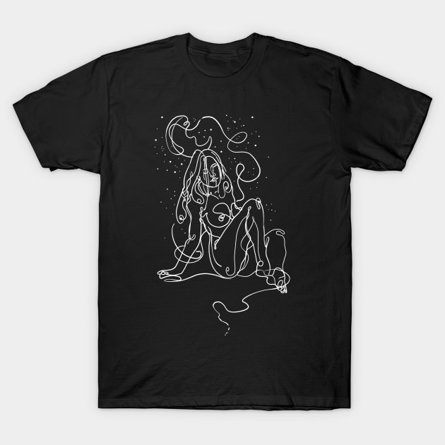 Artistic Nude, Moon, Stars, Woman T-Shirt by StabbedHeart